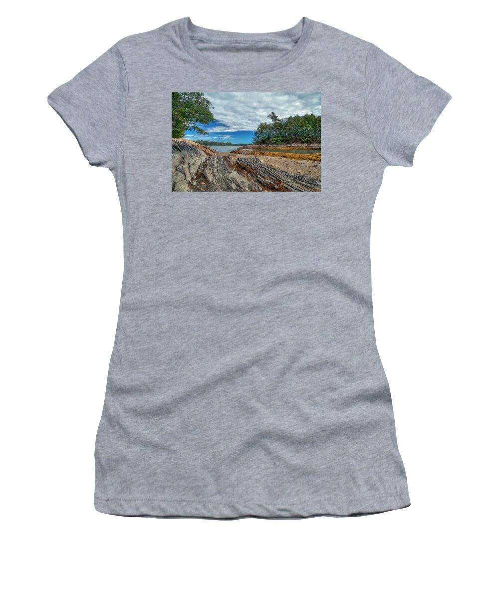 Wolfe Neck Woods State Park Women's T-Shirt featuring the photograph What a View by Penny Polakoff