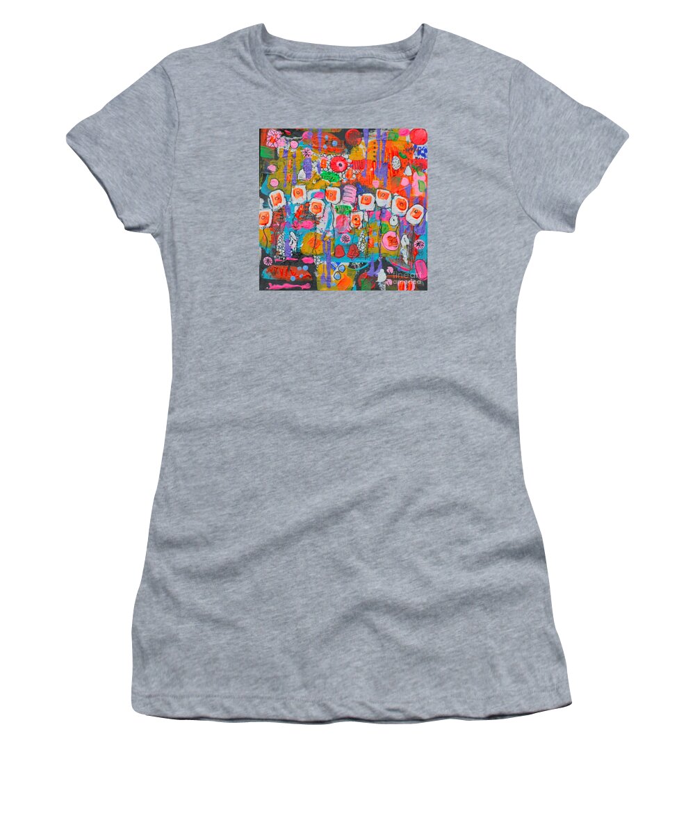 Gardens Women's T-Shirt featuring the painting What Grows in My Garden by Jean Clarke