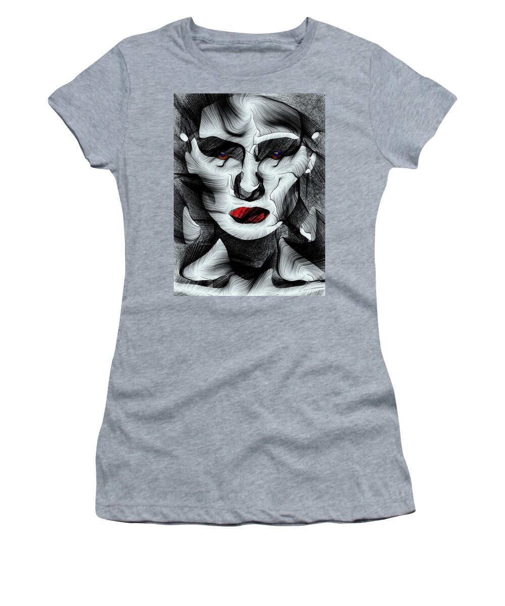 Portraits Women's T-Shirt featuring the digital art What is left of me by Rafael Salazar