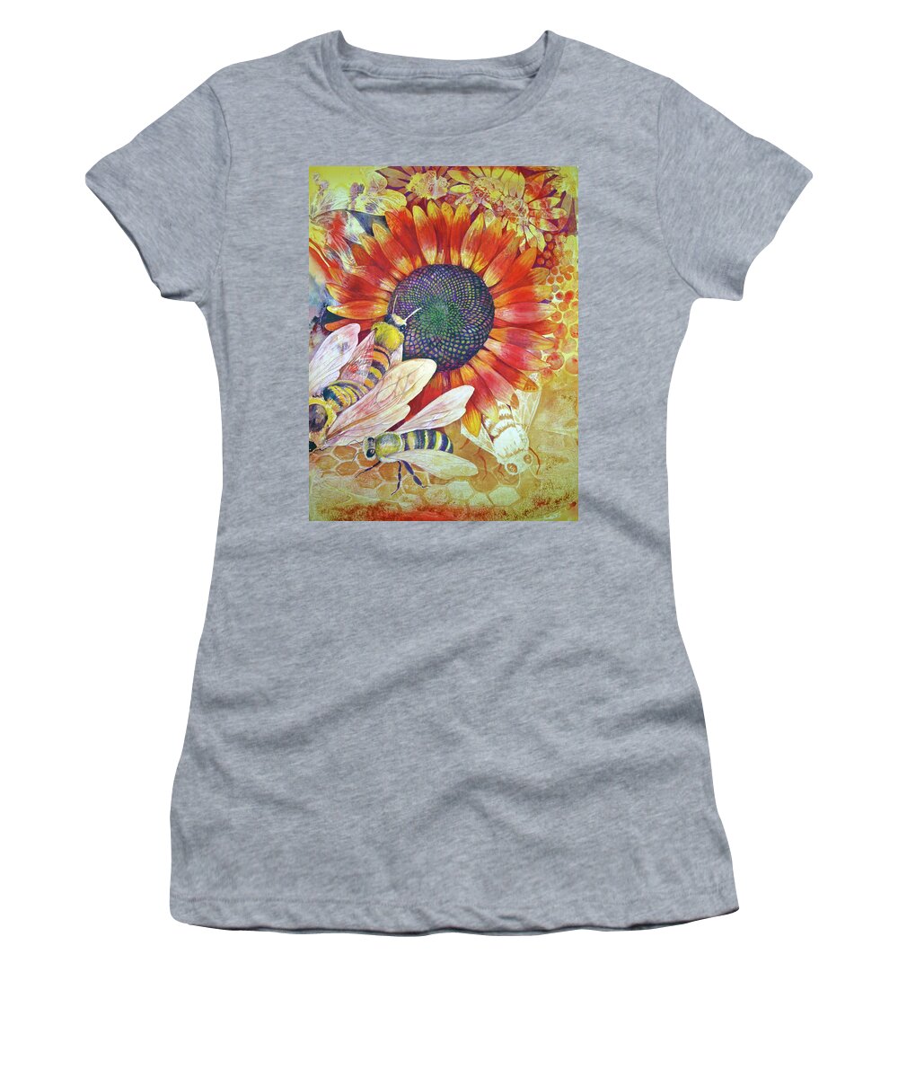  Women's T-Shirt featuring the painting Where Are The Bees? I by Helen Klebesadel
