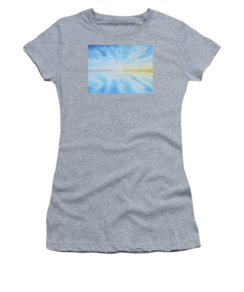 Water Women's T-Shirt featuring the painting Where the Water Meets the Sky by Pamela Kirkham