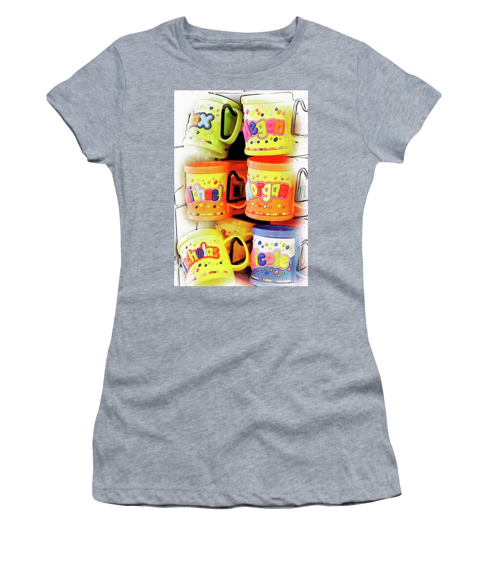 Whimsical Women's T-Shirt featuring the mixed media Whimsical mugs for kids by Tatiana Travelways