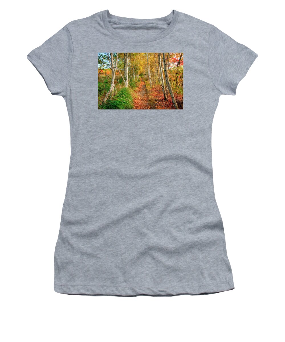 Acadia Women's T-Shirt featuring the photograph Acadia Hiking Trail 9845 by Greg Hartford