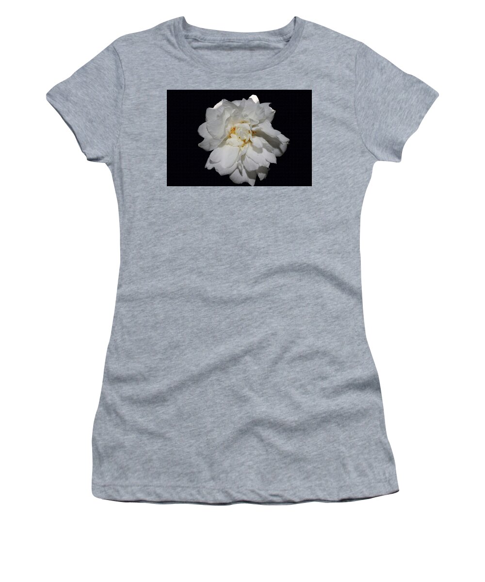 Camellia Women's T-Shirt featuring the photograph White Camellia II by Mingming Jiang