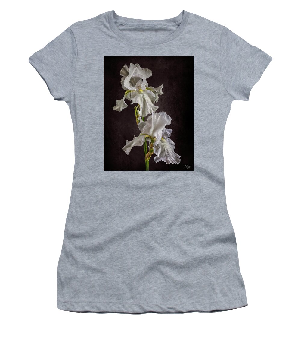 White Iris Women's T-Shirt featuring the photograph White Irises by Endre Balogh