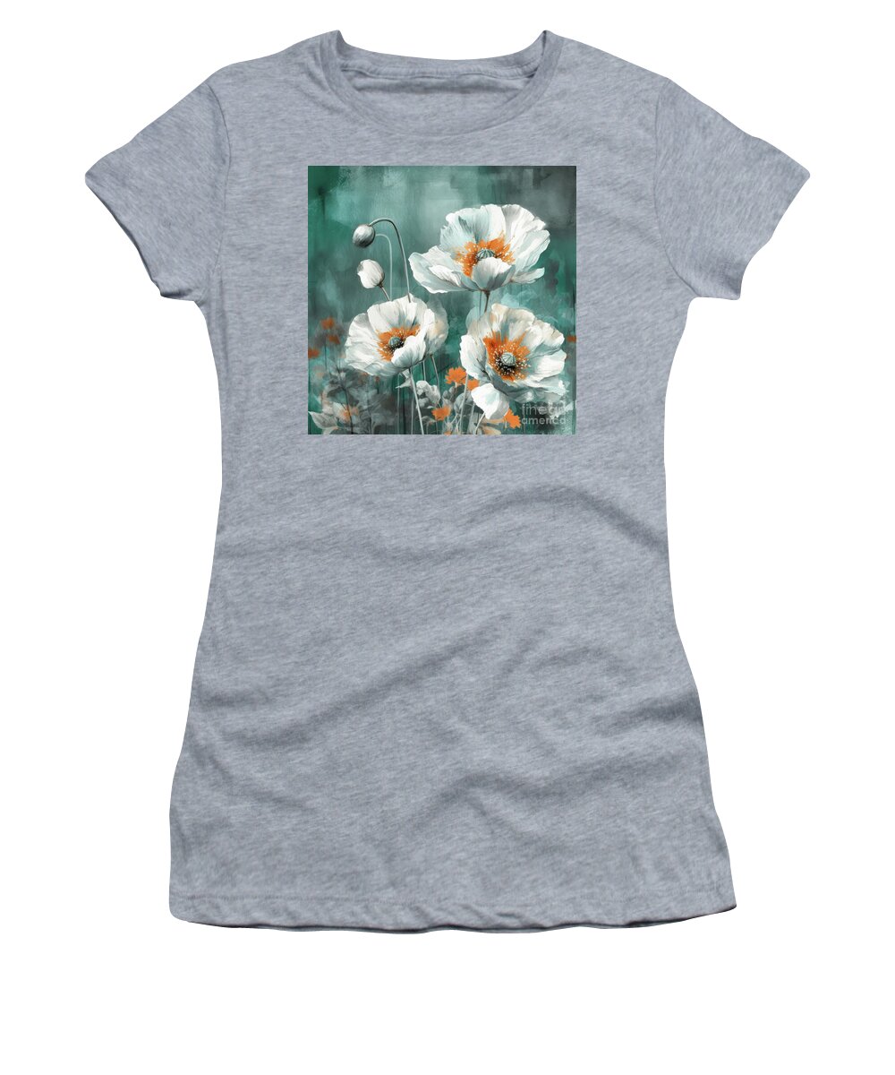 White Poppy Women's T-Shirt featuring the painting White Poppies by Tina LeCour