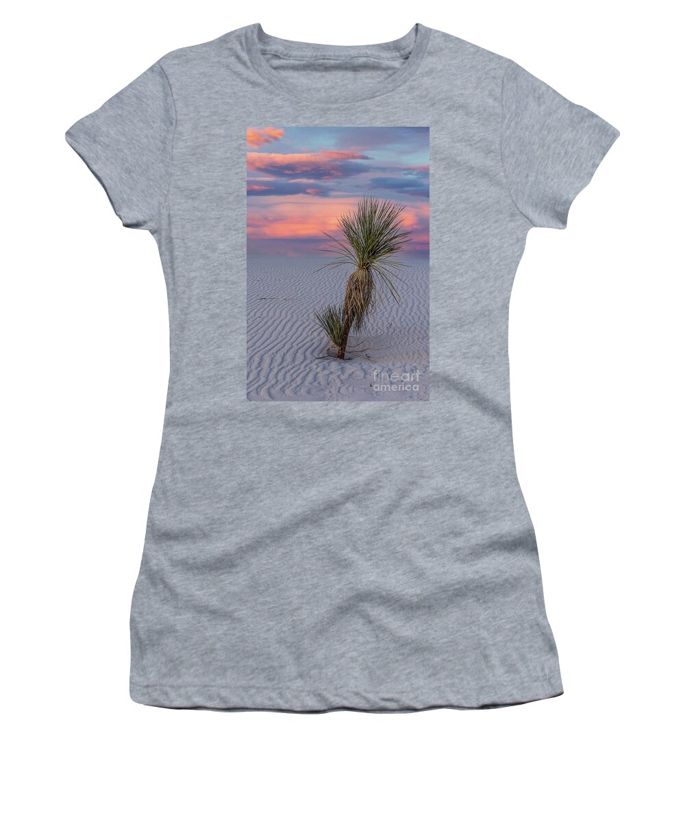 Taos Women's T-Shirt featuring the photograph White Sands Yucca 1 by Elijah Rael