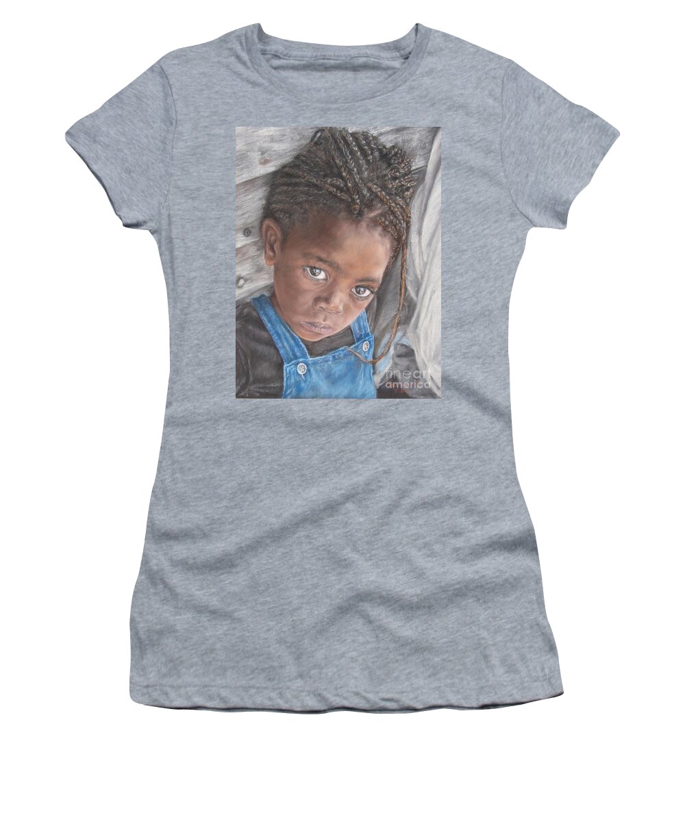 Roshanne Women's T-Shirt featuring the painting Why by Roshanne Minnis-Eyma