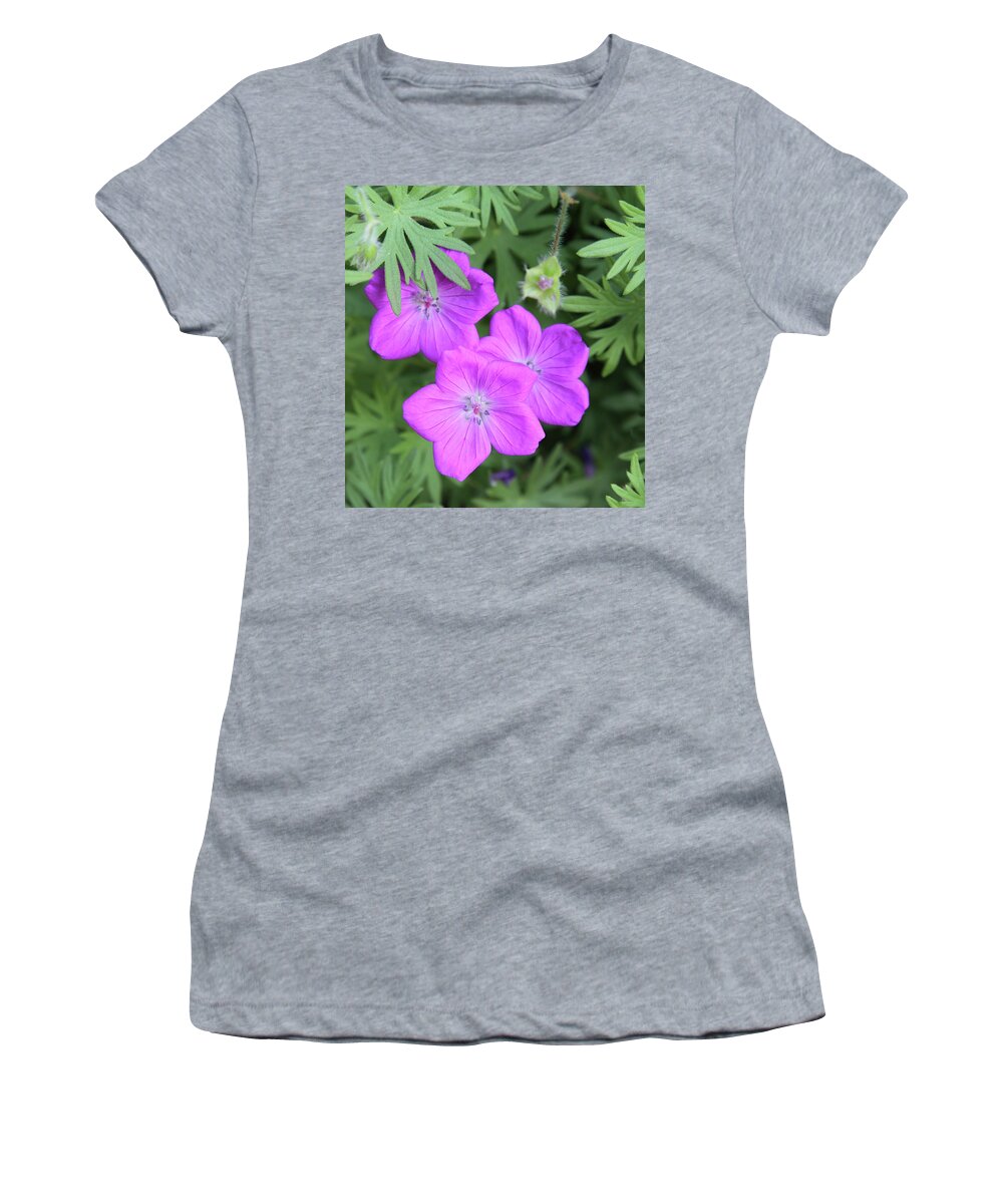 Flowers Women's T-Shirt featuring the photograph Wild Geraniums by Bob Falcone