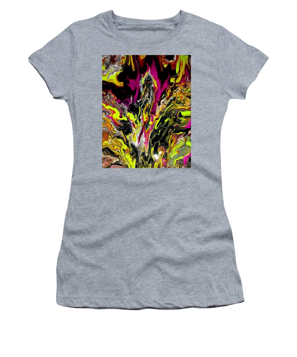 Bright Women's T-Shirt featuring the painting Wild Night by Anna Adams