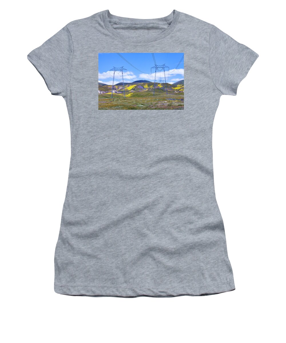 Power Lines Women's T-Shirt featuring the photograph Wildflower Power by Rick Pisio