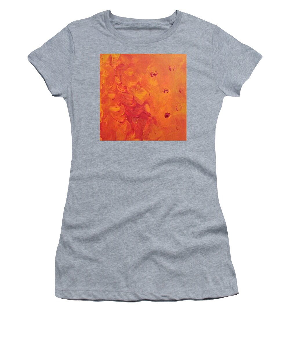 Orange Women's T-Shirt featuring the painting Wind in Her Hair by Pam O'Mara