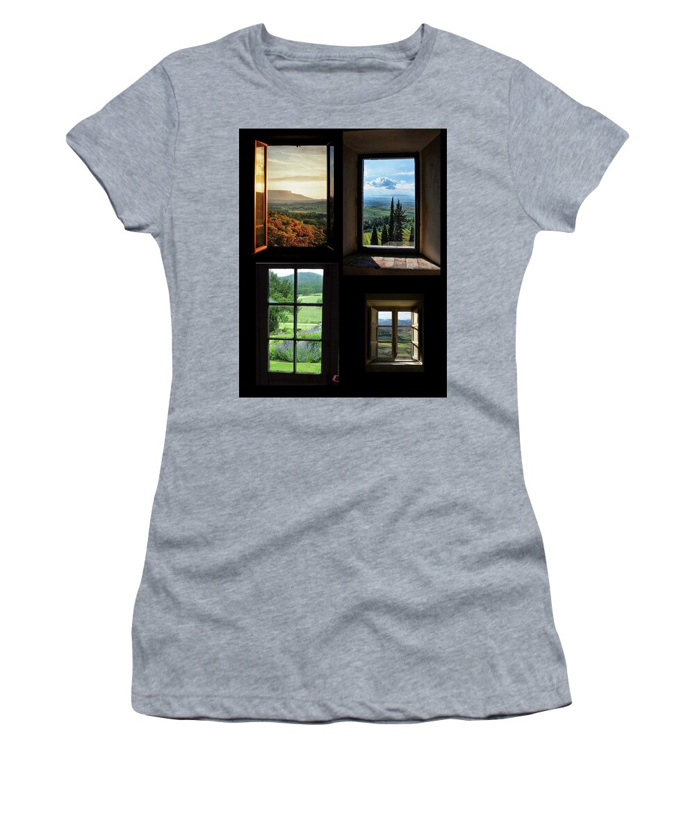 Windows Women's T-Shirt featuring the photograph Windows on Worlds by Lorena Cassady