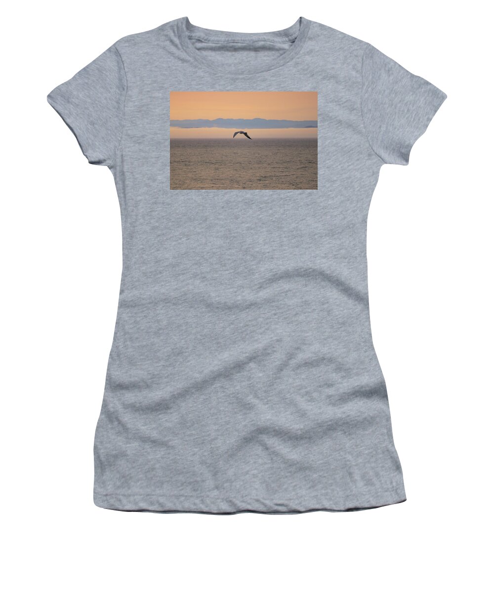 Pacific Ocean Women's T-Shirt featuring the photograph Winged Sailing by Ed Williams