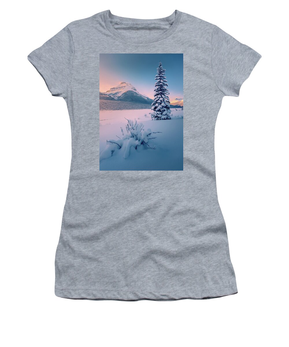 Winter Women's T-Shirt featuring the photograph Winter in Mountains by Henry w Liu