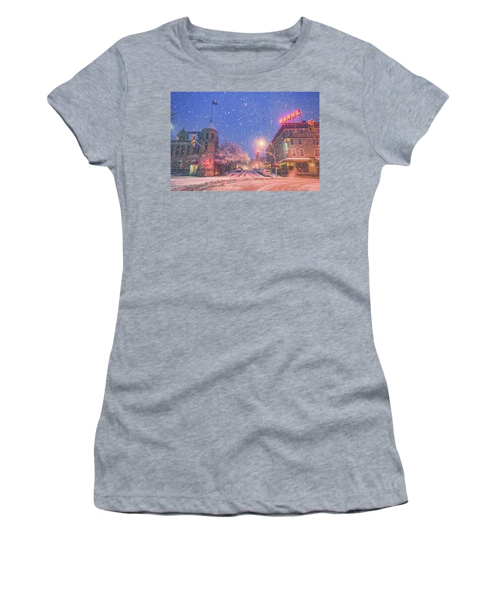 Nelson Bc Women's T-Shirt featuring the photograph Winter in Nelson by Joy McAdams