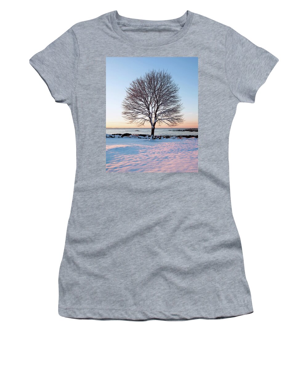 Winter Women's T-Shirt featuring the photograph Winter on the Coast by Eric Gendron