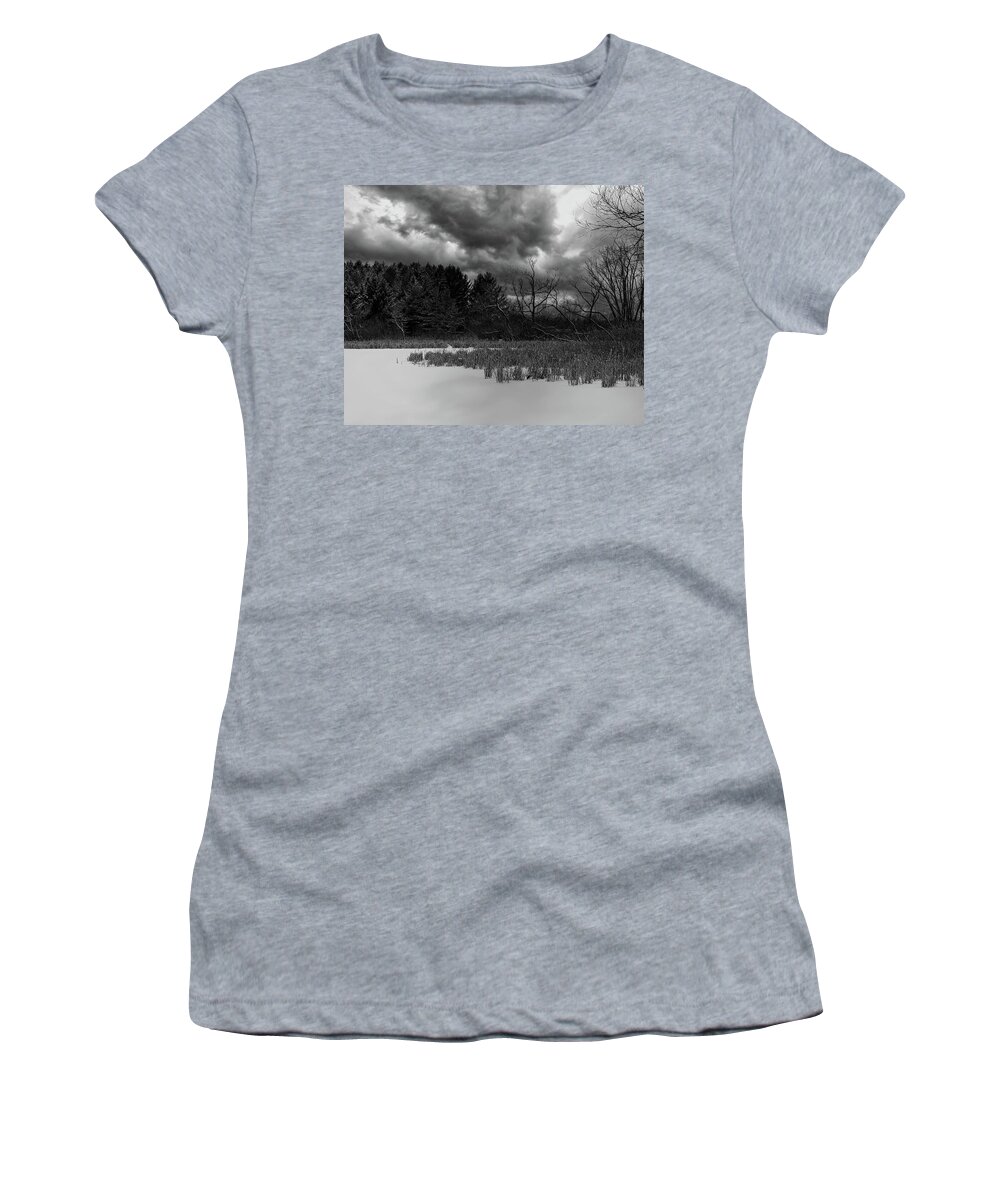 Winter Women's T-Shirt featuring the photograph Winter Scenes III BW by Scott Olsen