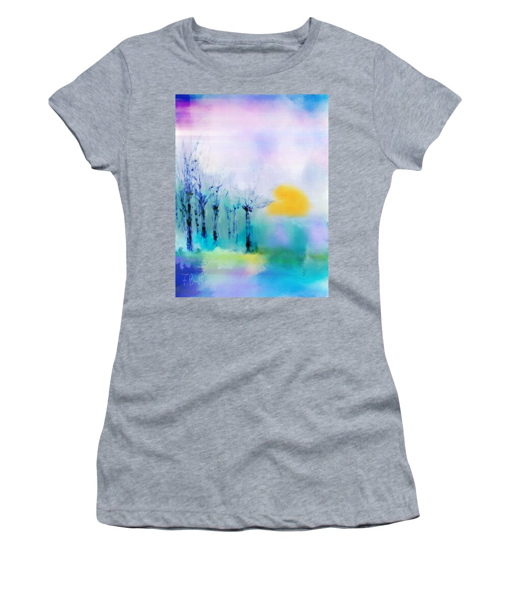 Ipad Painting Women's T-Shirt featuring the digital art Winter Trees by Frank Bright