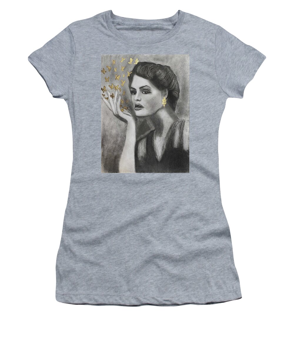 Wishes Women's T-Shirt featuring the drawing Wishes by Nadija Armusik