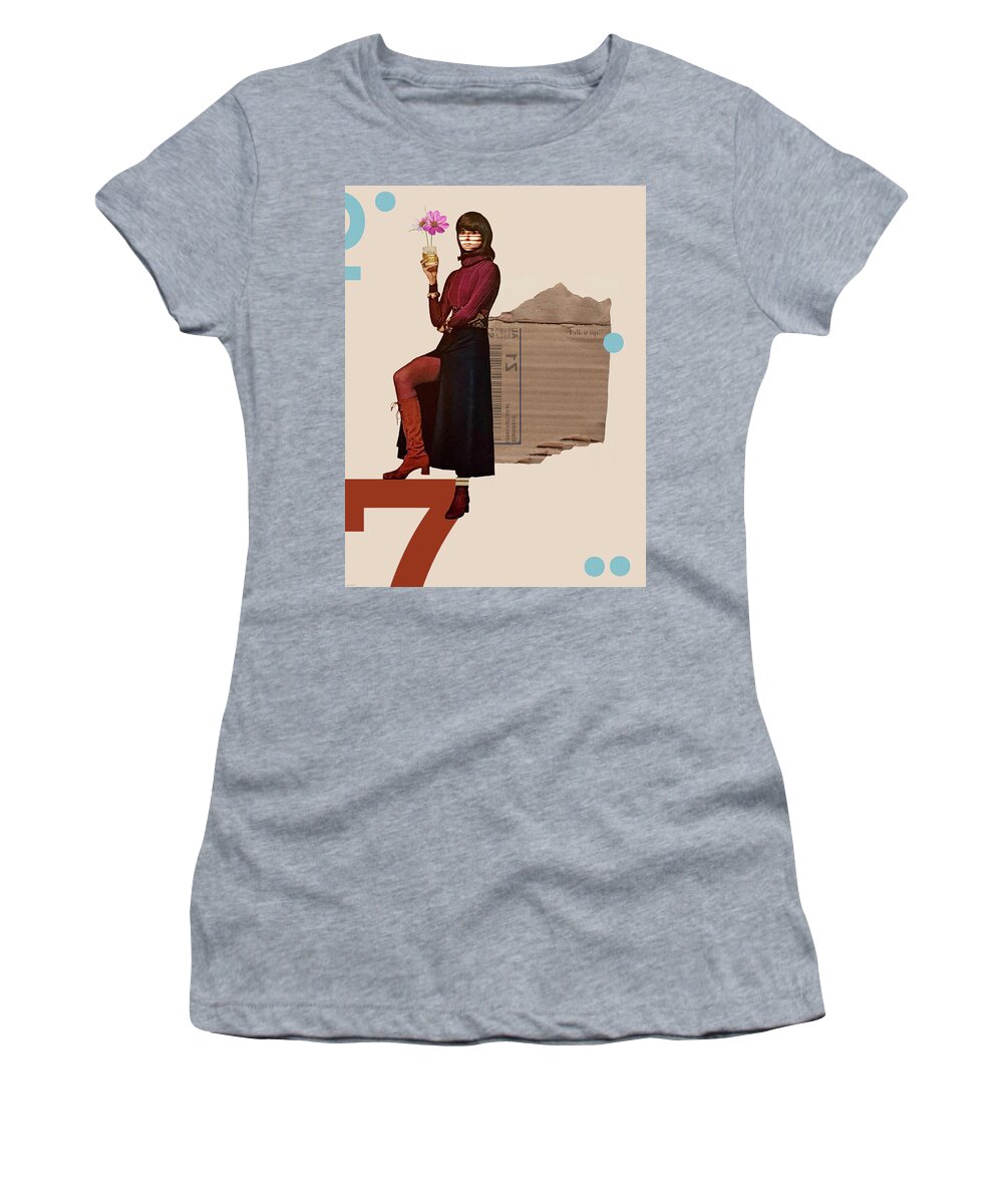 Collage Women's T-Shirt featuring the digital art With A Twist by Jacquie Gouveia