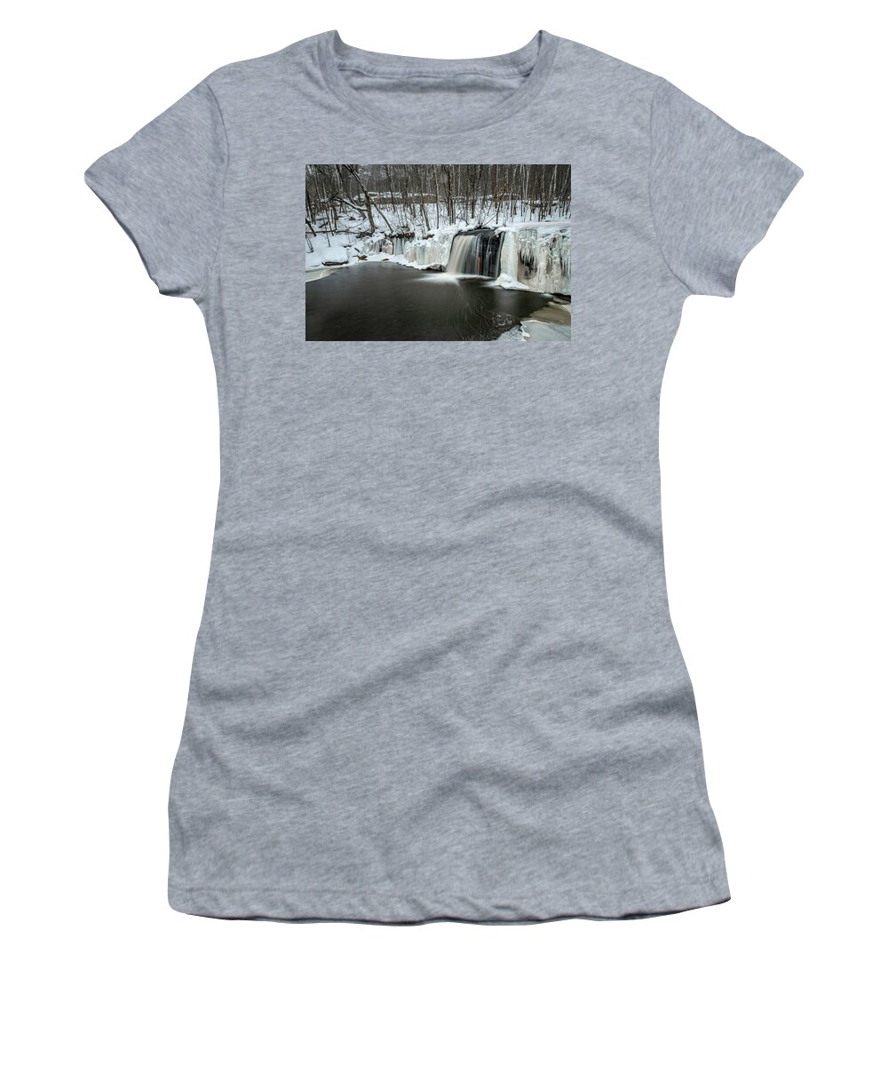 Creek Women's T-Shirt featuring the photograph Wolf Creek Falls in Winter by Kevin Argue