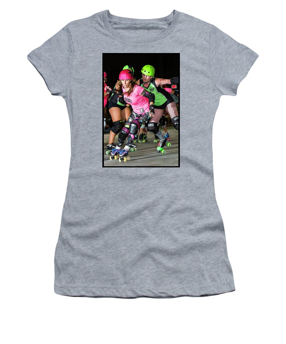 Roller Derby Women's T-Shirt featuring the photograph Women Who Fly #7 by Christopher W Weeks