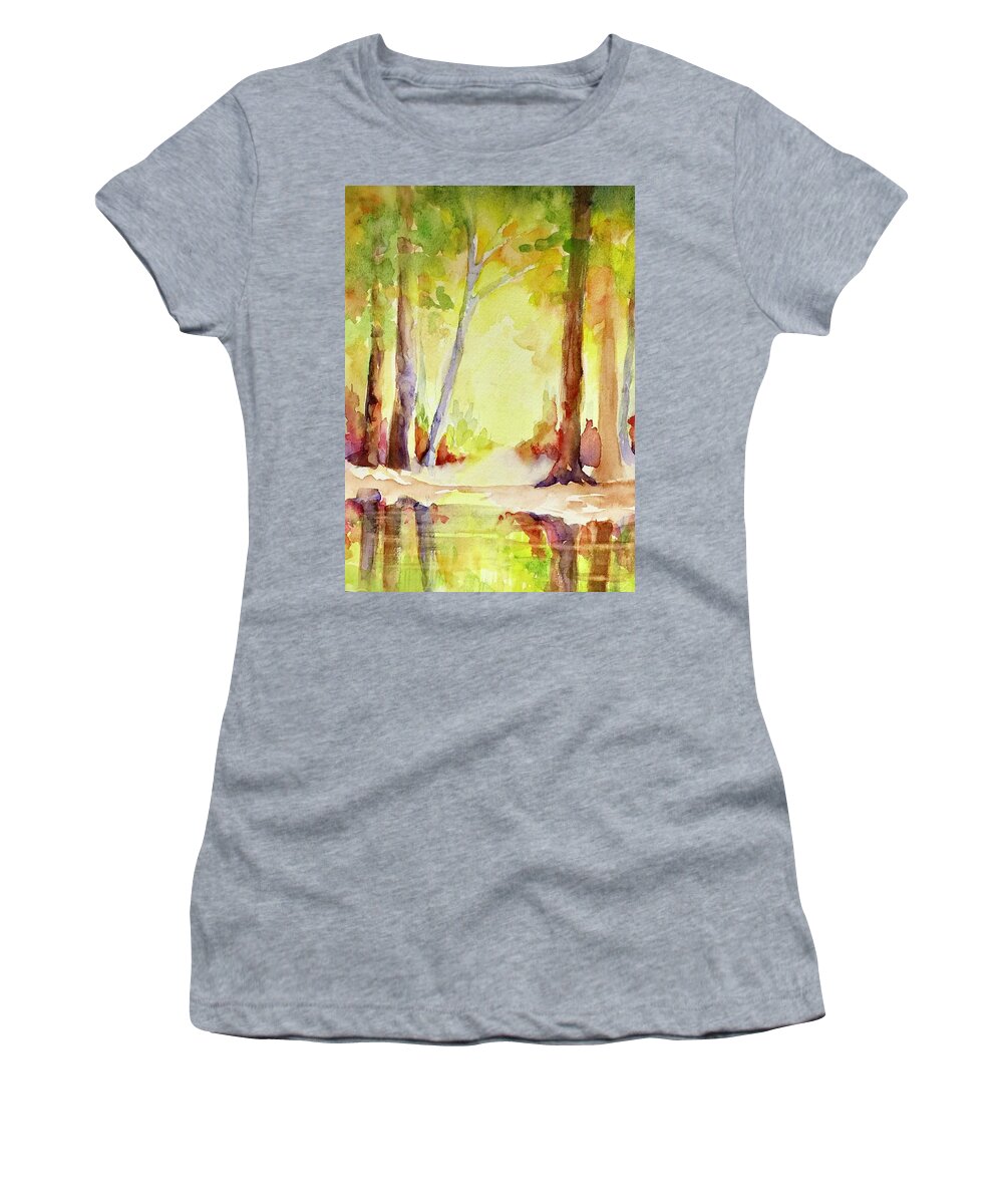 Forest Women's T-Shirt featuring the painting Wood Element by Caroline Patrick