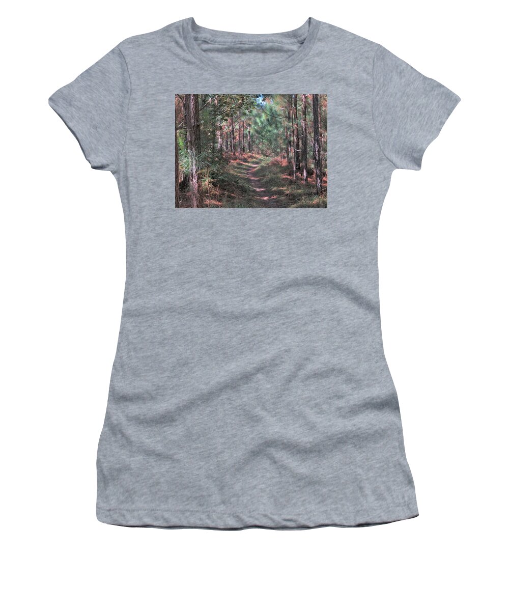Central Georgia Women's T-Shirt featuring the photograph Woodsy Idyll by Ed Williams