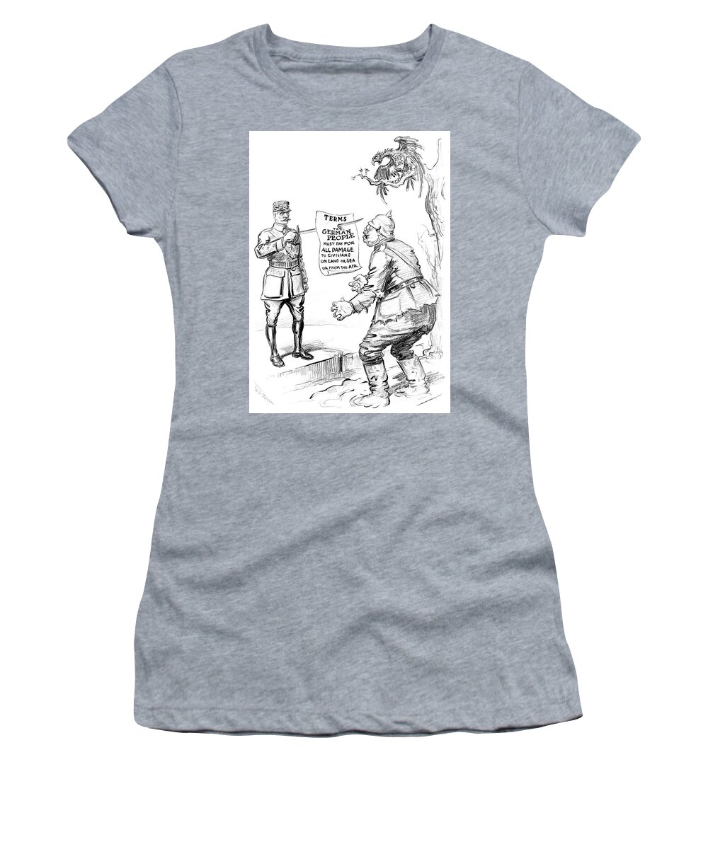 1918 Women's T-Shirt featuring the drawing World War One Cartoon, c1918 by William A Rogers