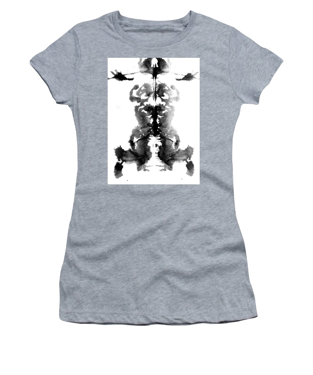 Abstract Women's T-Shirt featuring the painting Xray Puppet Master by Stephenie Zagorski