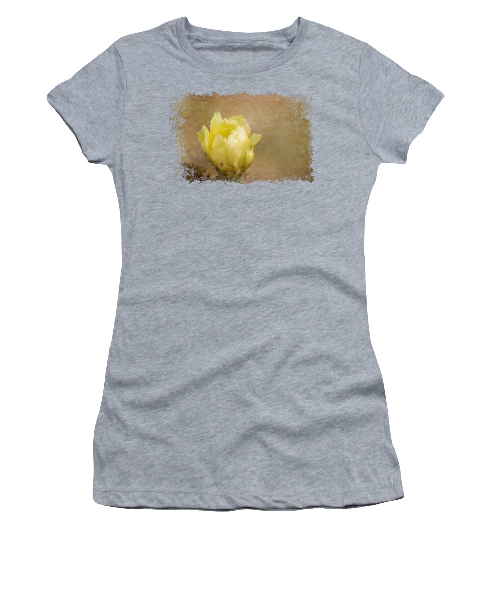 Cactus Flower Women's T-Shirt featuring the photograph Yellow Cactus Flower by Elisabeth Lucas