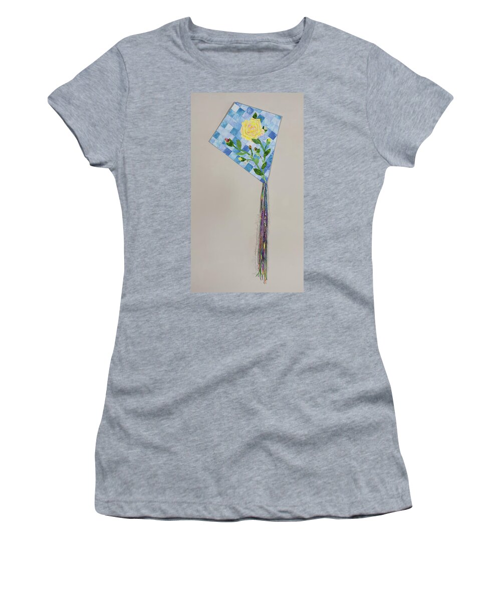Yellow Rose Of Texas Women's T-Shirt featuring the mixed media Yellow Rose of Texas by Vivian Aumond