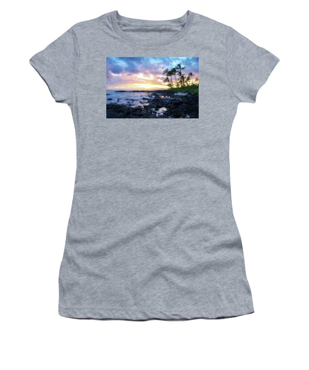 Hawaii Women's T-Shirt featuring the photograph Yellow Sunset on Kauai by Robert Carter