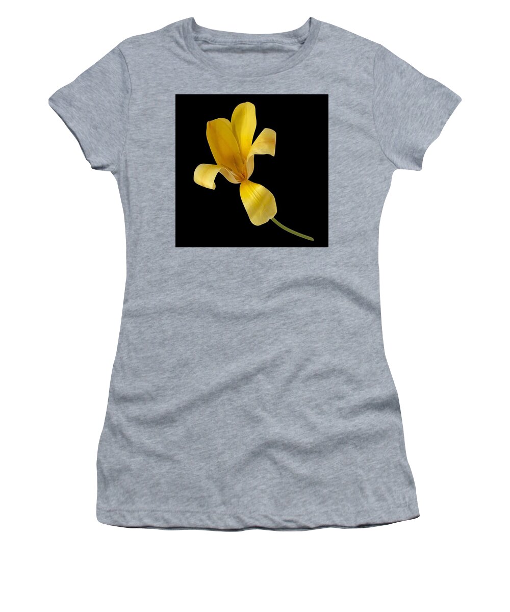 Yellow Women's T-Shirt featuring the photograph Yellow Tulip Still by Jerry Abbott