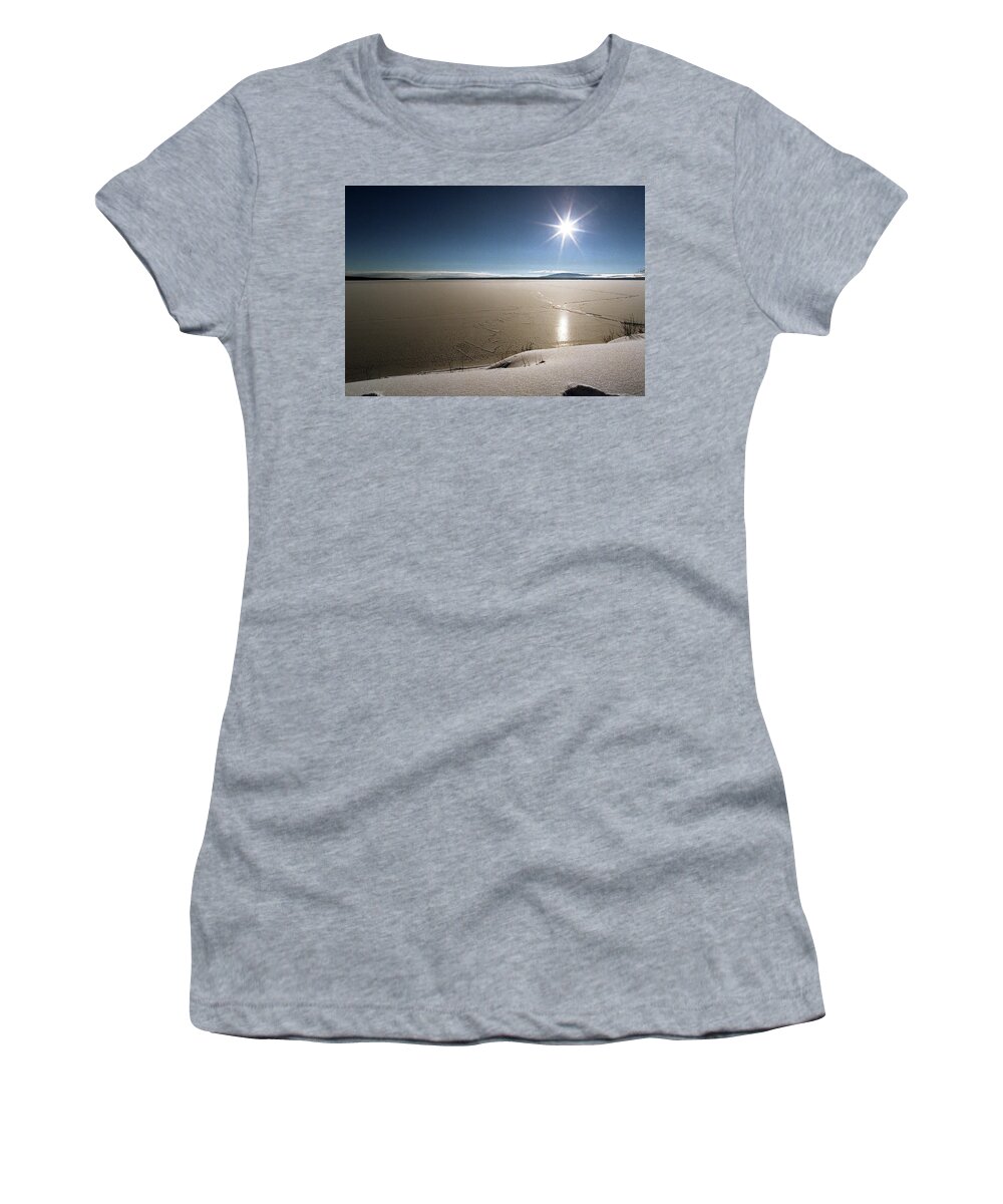 Yellowstone Women's T-Shirt featuring the photograph Yellowstone Lake by Jim Mathis