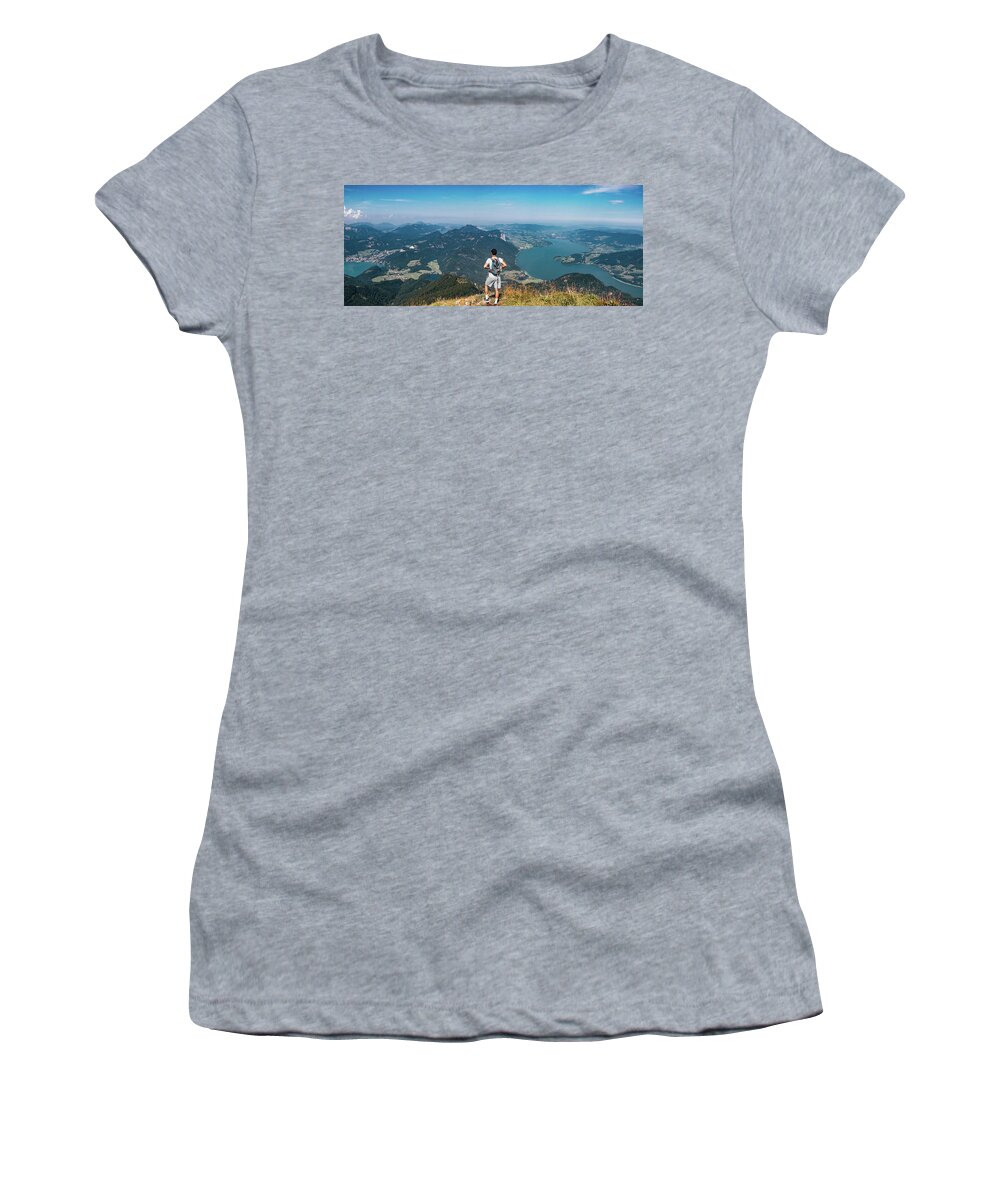 Strobl Women's T-Shirt featuring the photograph Schafberg in the Austrian alps by Vaclav Sonnek