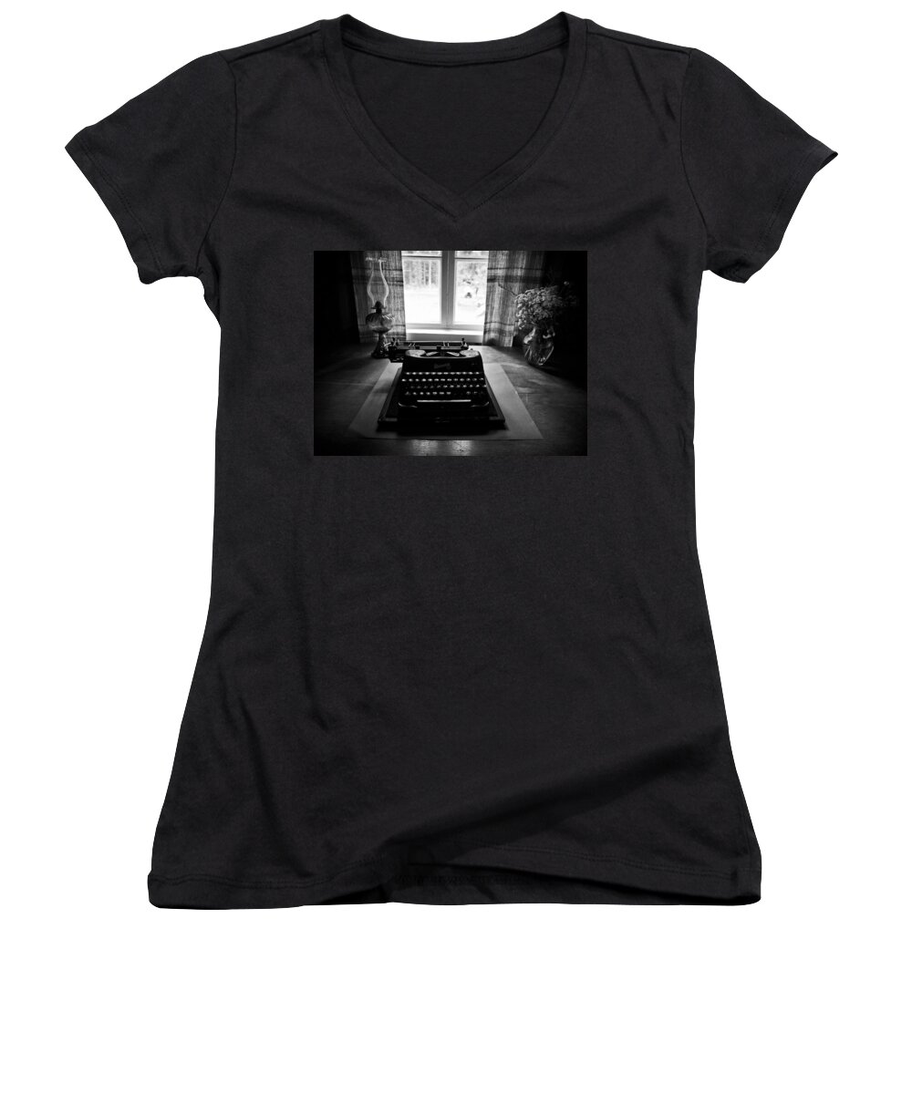 Finland Women's V-Neck featuring the photograph The Office #1 by Jouko Lehto