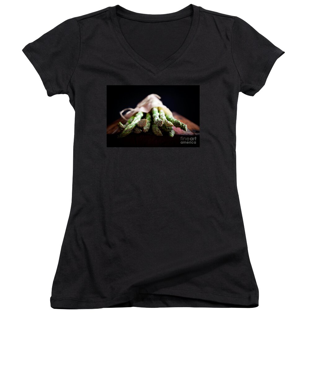 Asparagus Women's V-Neck featuring the photograph Asparagus #2 by Kati Finell