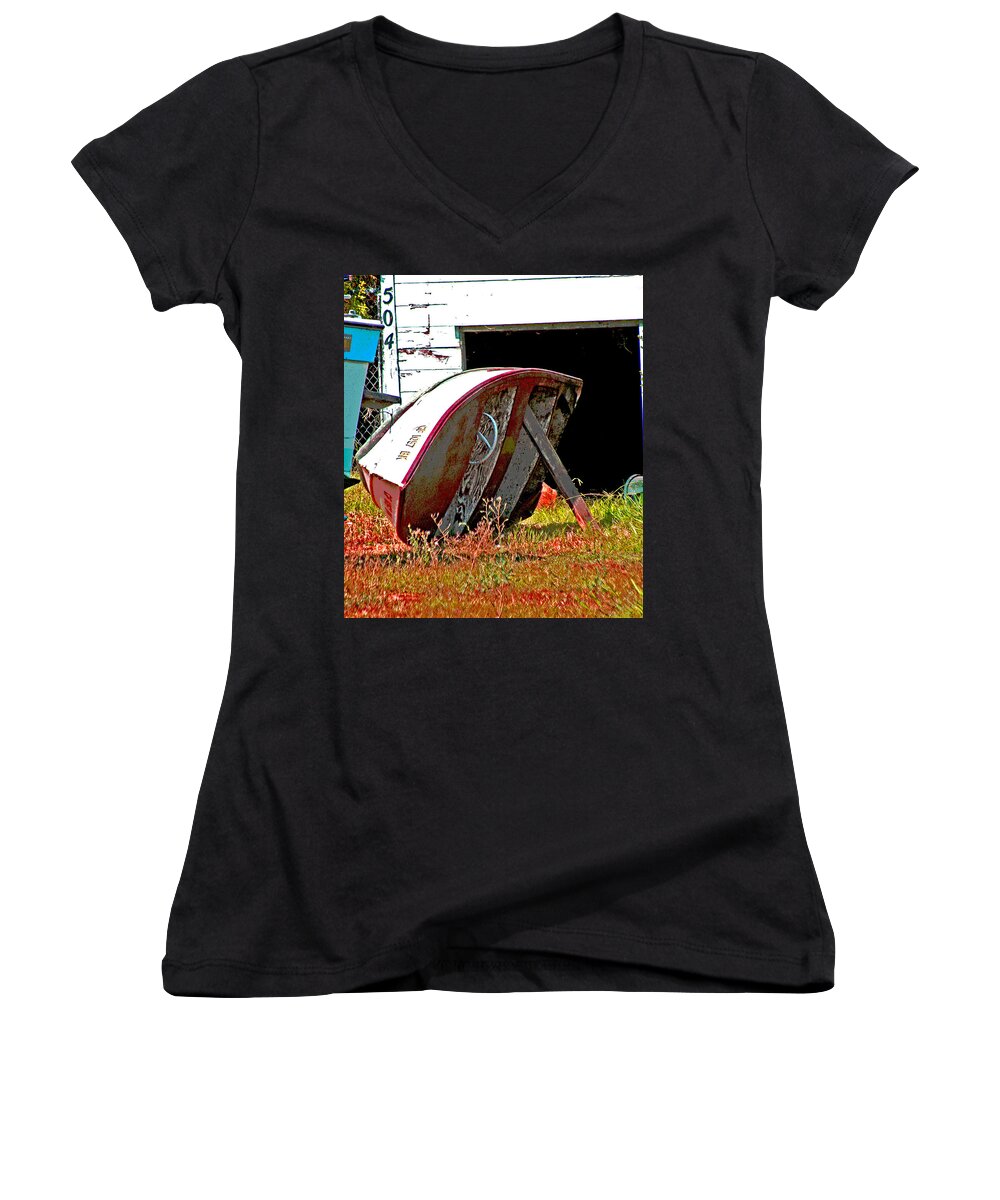 Saramento River Delta Women's V-Neck featuring the photograph Bottom Up #1 by Joseph Coulombe