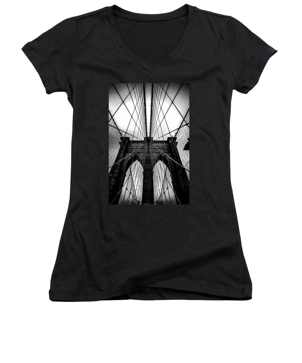 #faatoppicks Women's V-Neck featuring the photograph A Brooklyn Perspective by Az Jackson