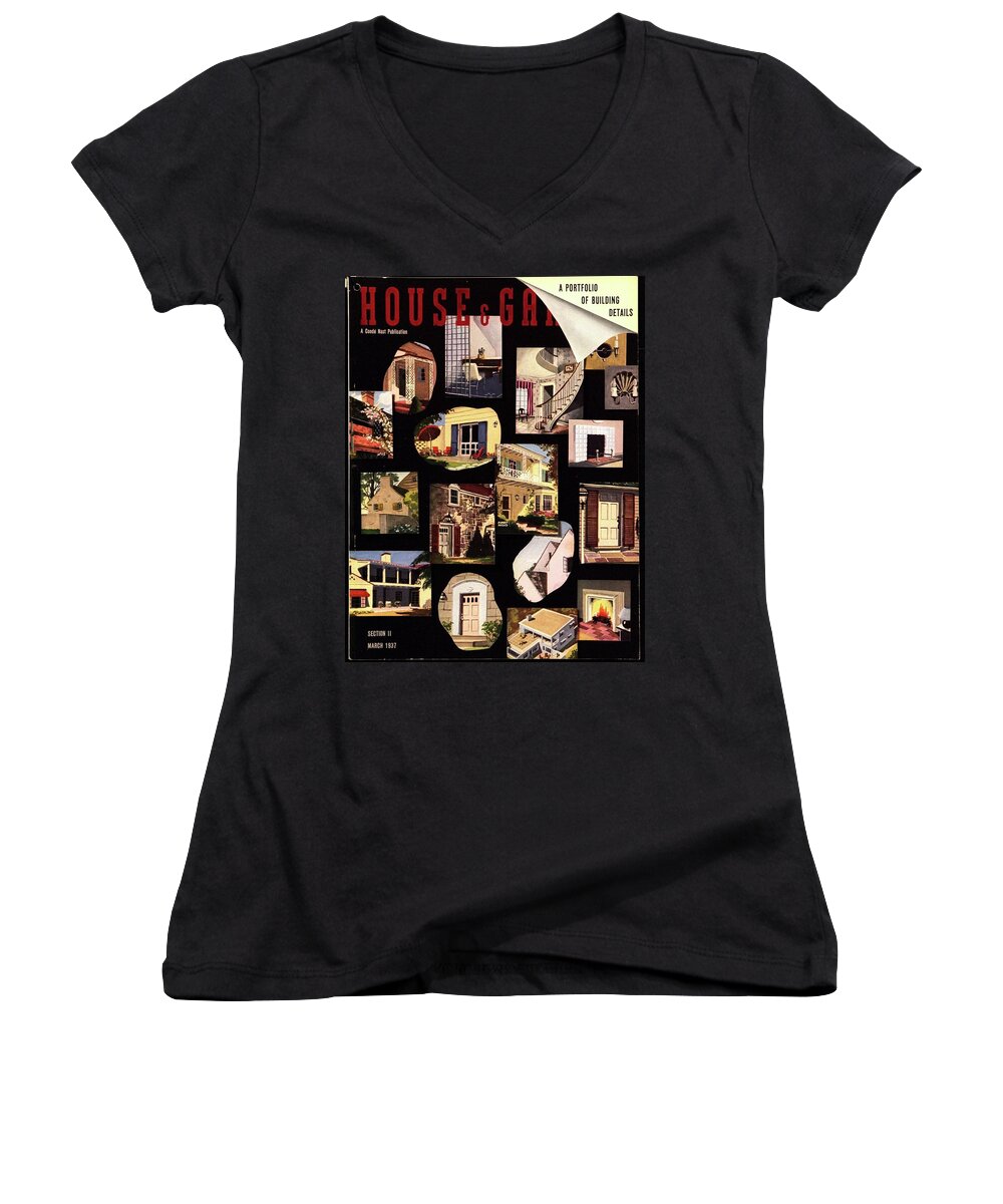 Illustration Women's V-Neck featuring the photograph A House And Garden Cover Of House Details by Pierre Pages