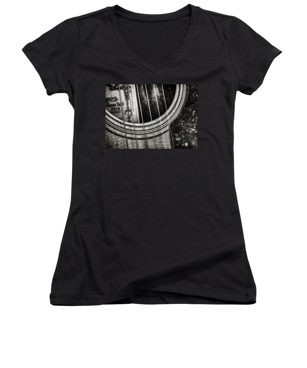 Guitar Women's V-Neck featuring the photograph Acoustically Speaking by Scott Norris