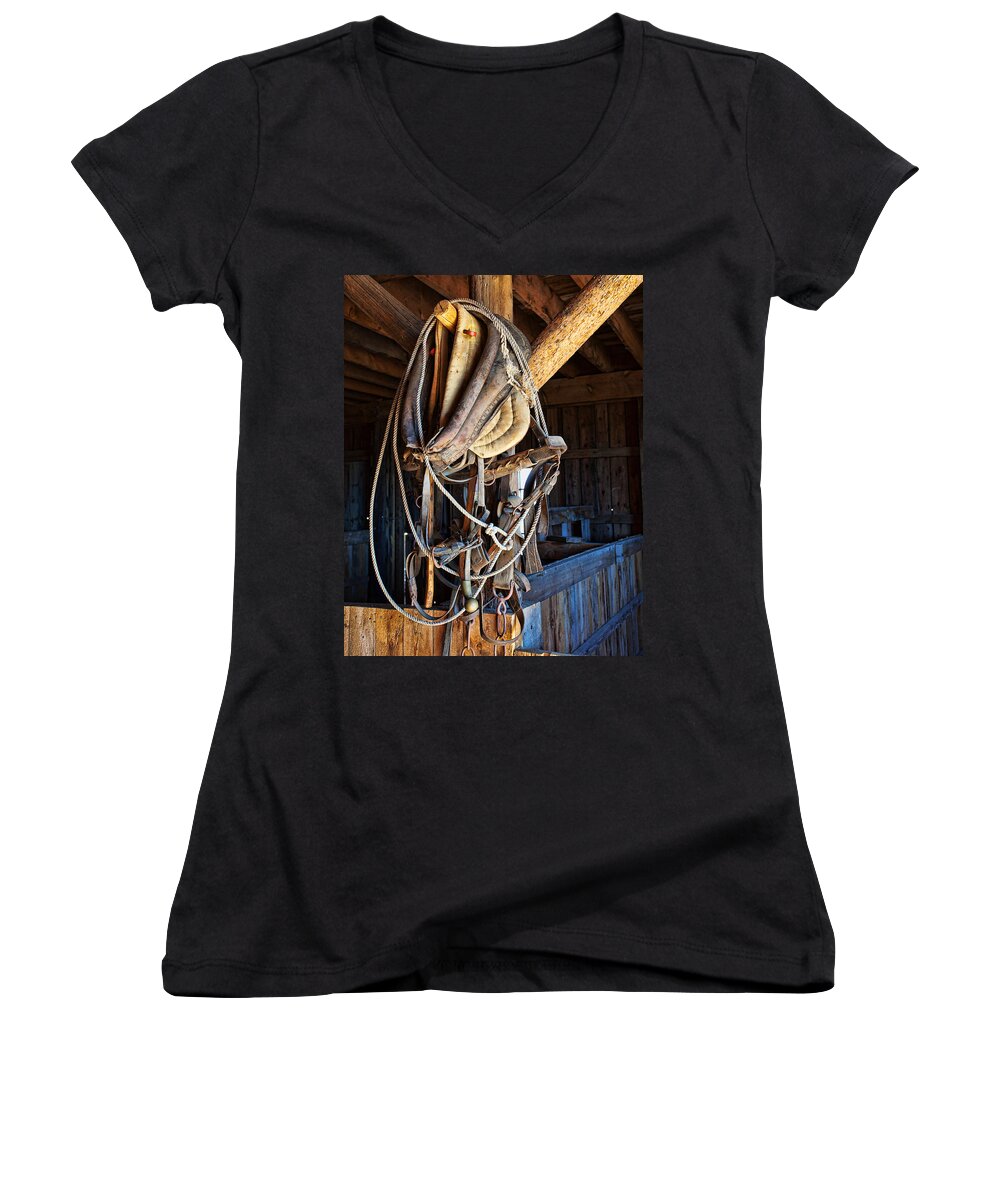 Autumn Colors Women's V-Neck featuring the photograph American History by Jim Garrison