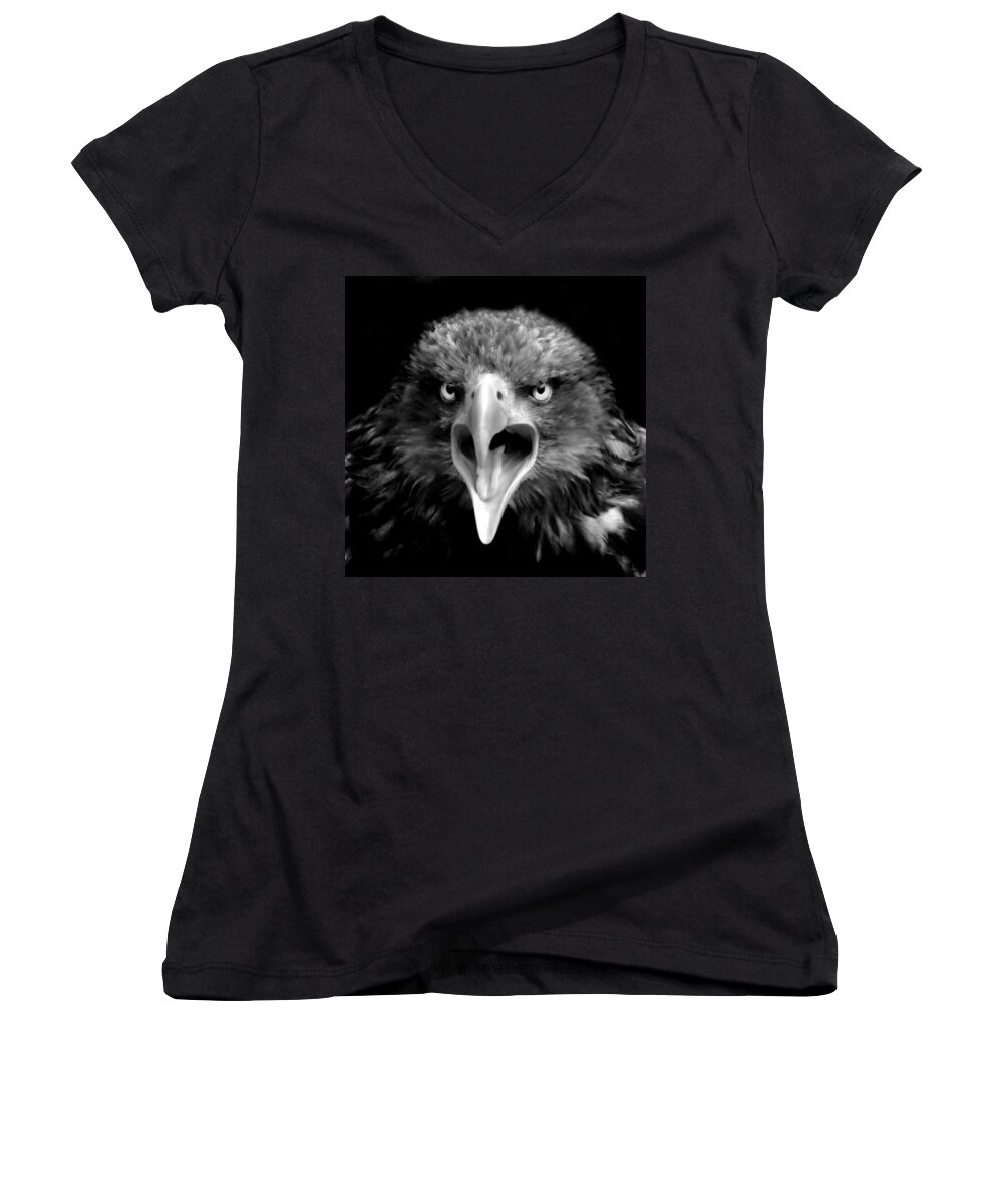 Photography Women's V-Neck featuring the photograph Angry Bird by Jacky Gerritsen