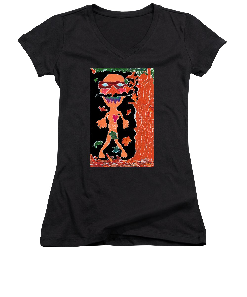 Anguished Scream Women's V-Neck featuring the photograph Anguished Scream v1 by Kenneth James