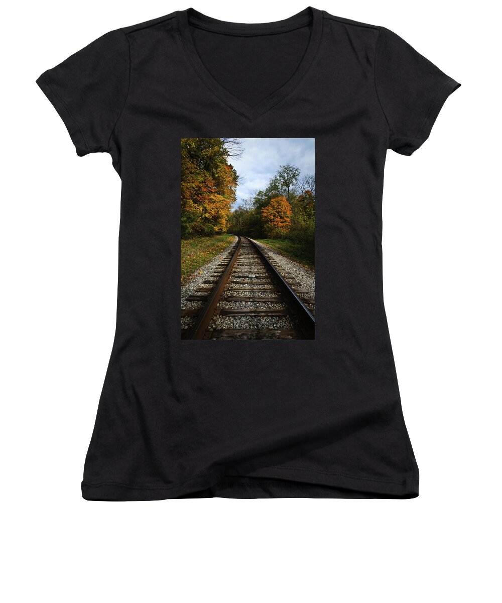 Seasons Women's V-Neck featuring the photograph Autumn View by Dale Kincaid