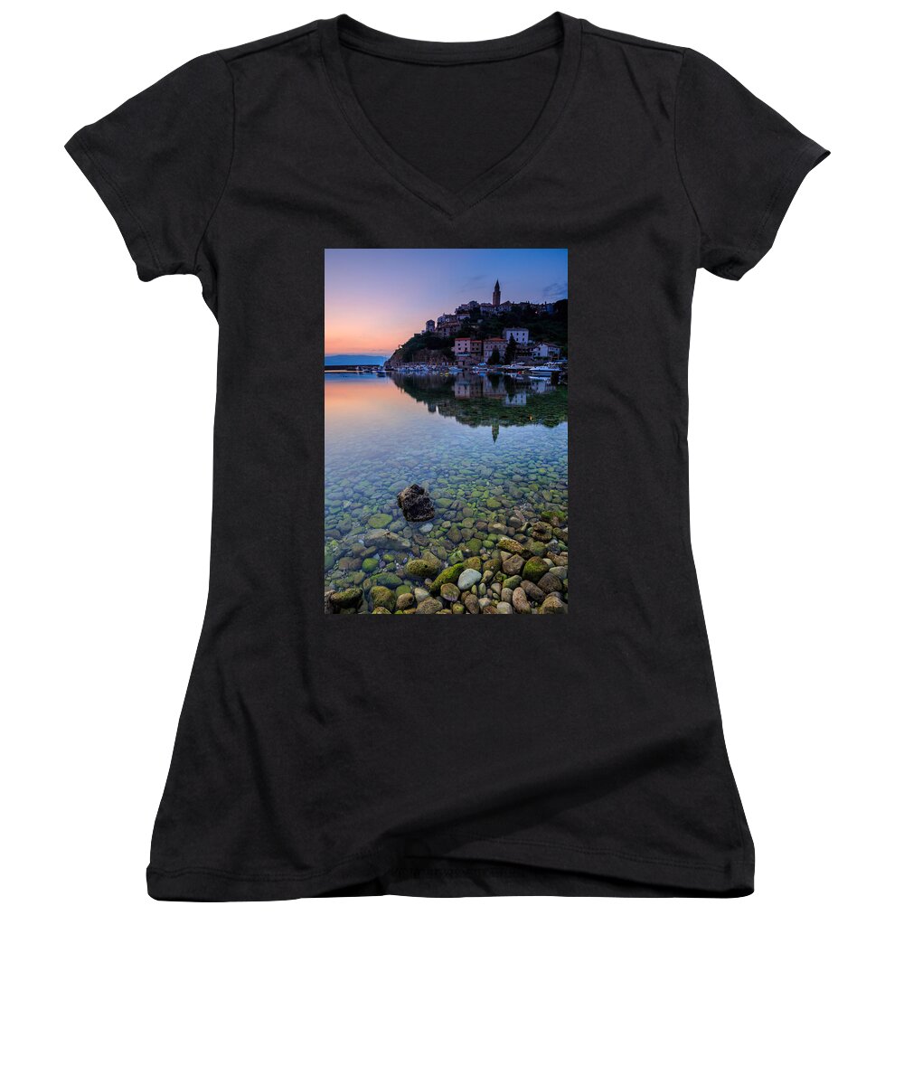 Landscapes Women's V-Neck featuring the photograph Awakening by Davorin Mance
