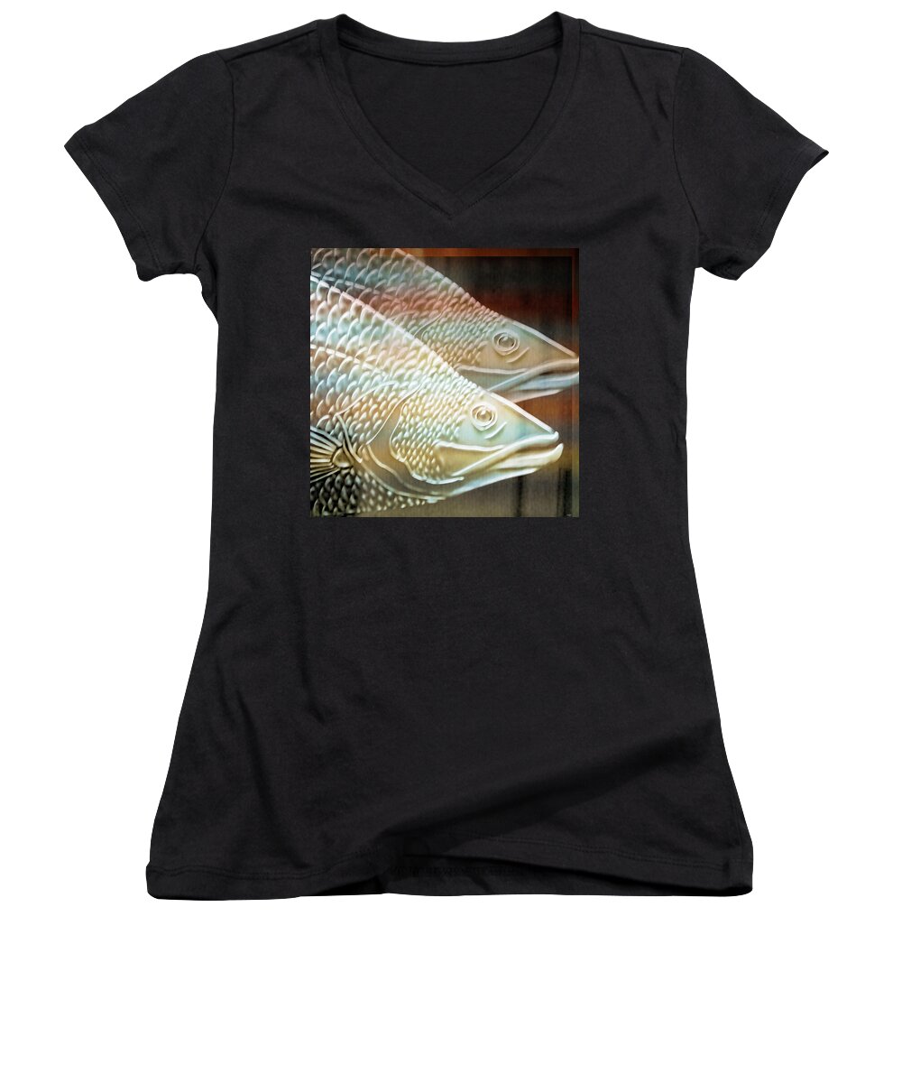 Animals Women's V-Neck featuring the photograph Barramundi by Holly Kempe