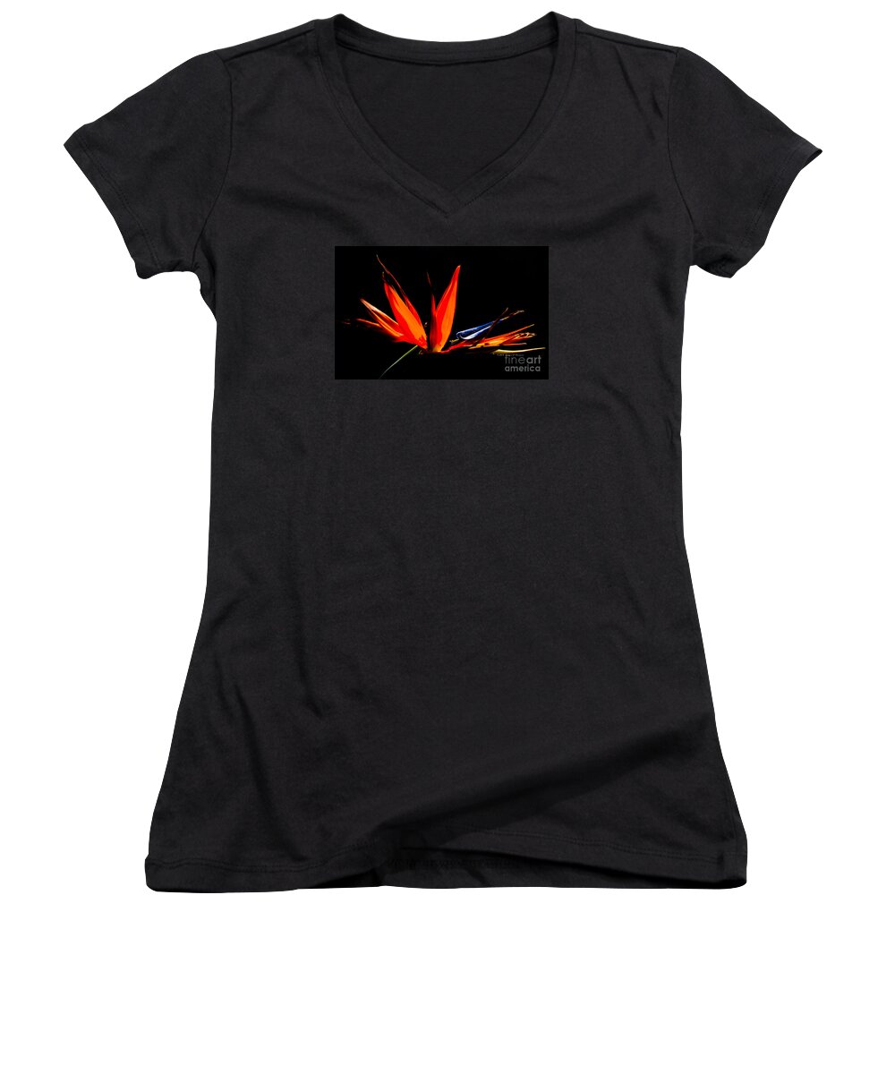 Flora Women's V-Neck featuring the photograph Bird Of Paradise by Richard J Thompson 